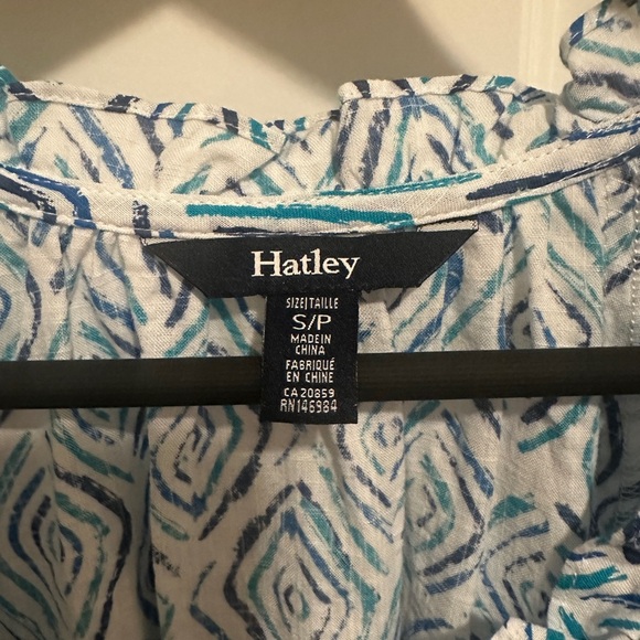Hatley Ripples Blue Blouse Size Small A- Line Ruffles Buttons Womens - Picture 11 of 15